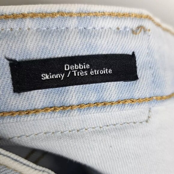 Frank & Oak Debbie Blue Skinny Jeans Mid-Rise Denim Light Wash Womens Size 27 - Picture 4 of 6